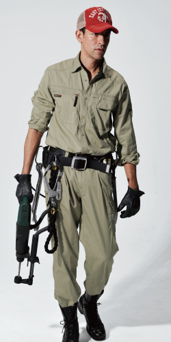 バートル BURTLE 1303長袖シャツ、1306ワンタックカーゴパンツ