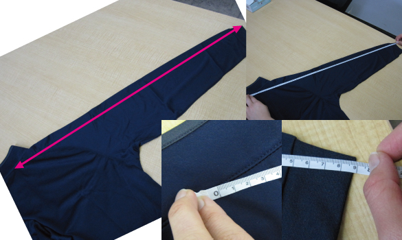 裄丈の測り方／肩に縫い目が無い場合の画像
